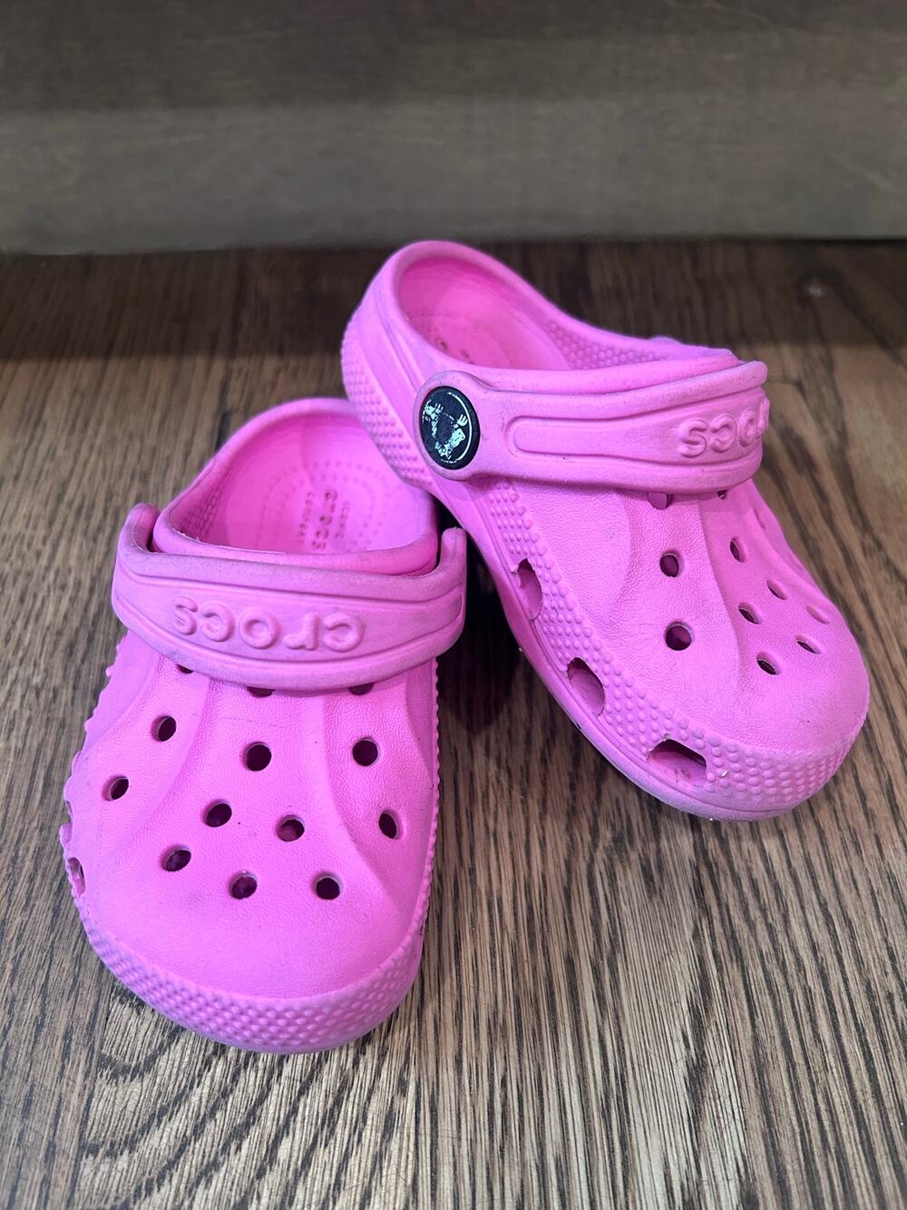 Crocs Toddler Baya Clog Electric Pink Slip On Kids Water Sandal Sz C6 Beach Pool